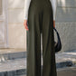 Pleated Design Wide-Leg Pants