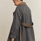 Versatile Contrast Collar Belted Wool Coat
