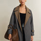 Versatile Contrast Collar Belted Wool Coat