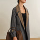 Versatile Contrast Collar Belted Wool Coat