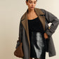 Versatile Contrast Collar Belted Wool Coat