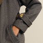 Versatile Contrast Collar Belted Wool Coat