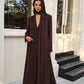 V-Neck Split Trench Coat With Scarf