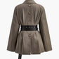 Retro Button Blazer With Belt
