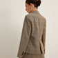 Checked Button Slit Blazer