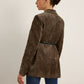 Velvet Button Blazer With Belt