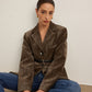 Velvet Button Blazer With Belt