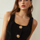 Velvet Metal-Button Vest