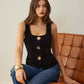 Velvet Metal-Button Vest