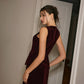 Metal-Button Velvet Cinched Vest