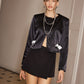 Bow-Decor Satin Short Blazer