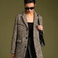 Chevron Tweed Belted Blazer
