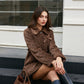 Velvet Button Bow Coat