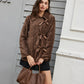 Velvet Button Bow Coat
