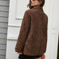Velvet Button Bow Coat