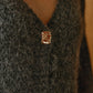 Wool-Blend Metal Button Knit Outerwear