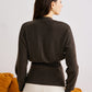 Wool-Blend Cinched Button Knit Outerwear