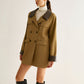 Contrast Binding Button Trench Coat