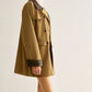Contrast Binding Button Trench Coat