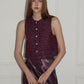 Tweed Button Short Vest