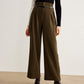 Slim-Belt Pleated Pants