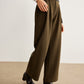 Slim-Belt Pleated Pants