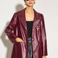 Basic PU Leather Button Jacket