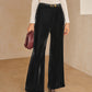 Mid-Waist Velvet Pants Without Belt