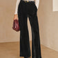 Mid-Waist Velvet Pants Without Belt
