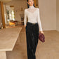 Mid-Waist Velvet Pants Without Belt