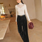 Mid-Waist Velvet Pants Without Belt