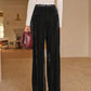 Mid-Waist Velvet Pants Without Belt