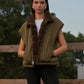 Double-Sided Drawstring Zipper Minky Vest