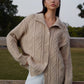 Turtleneck Breasted Cable Knit Outerwear
