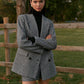 Houndstooth Button Tweed Blazer