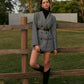 Houndstooth Button Tweed Blazer