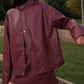 Stand Collar Faux Leather Zipper Jacket
