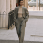 Wool-Blend Pinstripe Tweed Pants