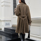 Belted Pockets Long Wool Coat