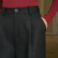 Mid-Waist Tweed Pants Without Belt