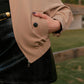 Contrast Collar Zipper Jacket