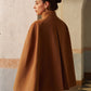 Stand Collar Lariat-Belted Warm Cloak