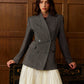 Wool-Blend Polka Dot Slim Blazer