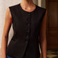 Round Neck Split Button Vest