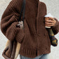 Ribbed Lapel Button Knit Outerwear