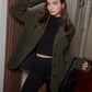 Shoulder Pads Corduroy Panel Blazer