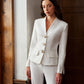 V-Neck Metal Button Petite Blazer