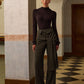 Mid-Waist Knotted Pants