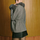 Fox Fur Panel Wool-Blend Knit Outerwear