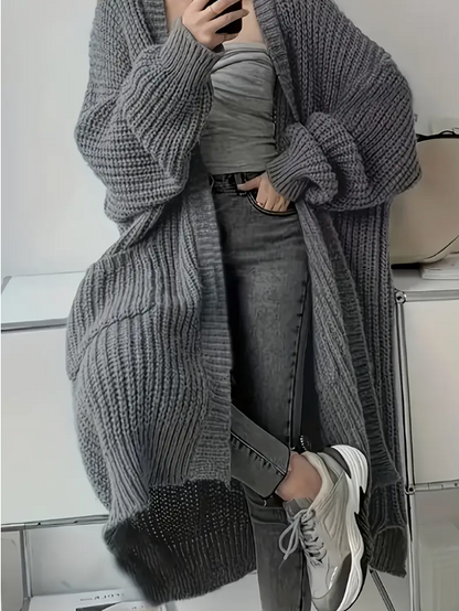 Elegant Women’s Long-Sleeve Knit Cardigan